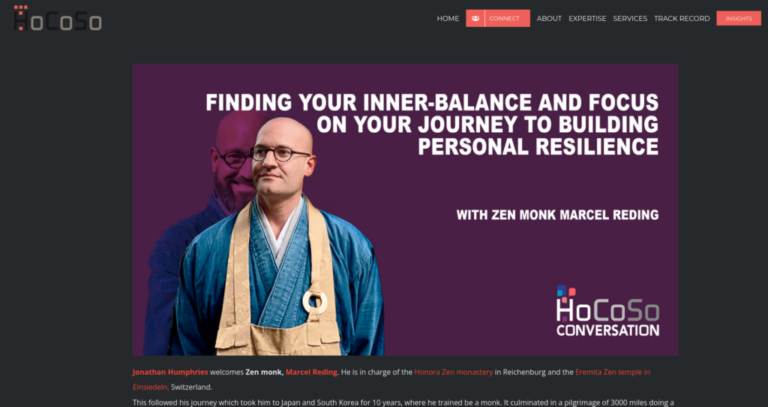 HoCoSo Resilience Series - Abt Reding (Zen Mönch)